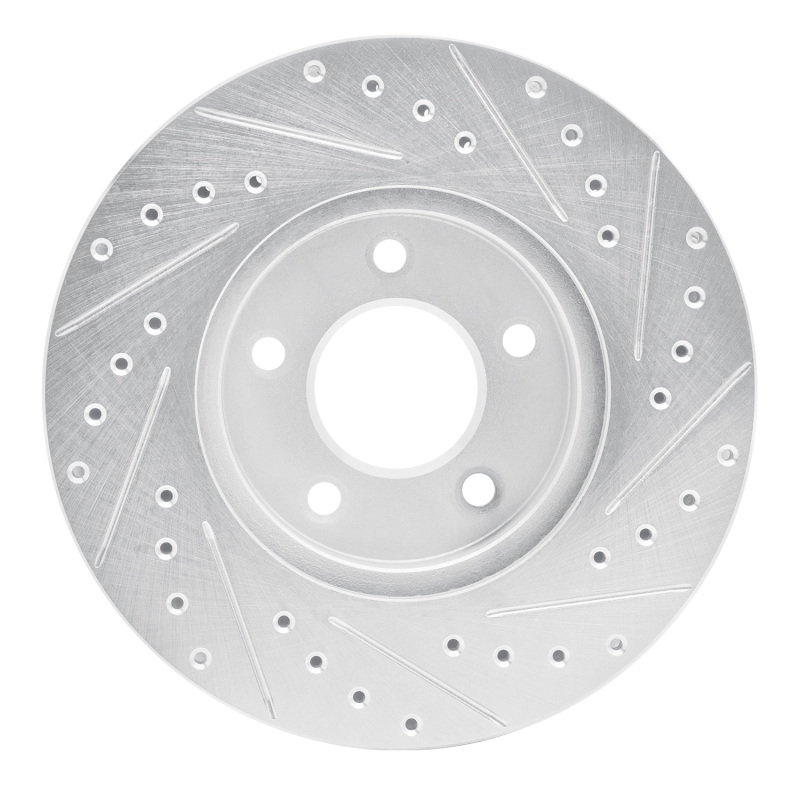 Buick Rendezvous Brake Rotor (1) - Front Left - R1 Concepts - Drilled & Slotted - Silver - `01-`07